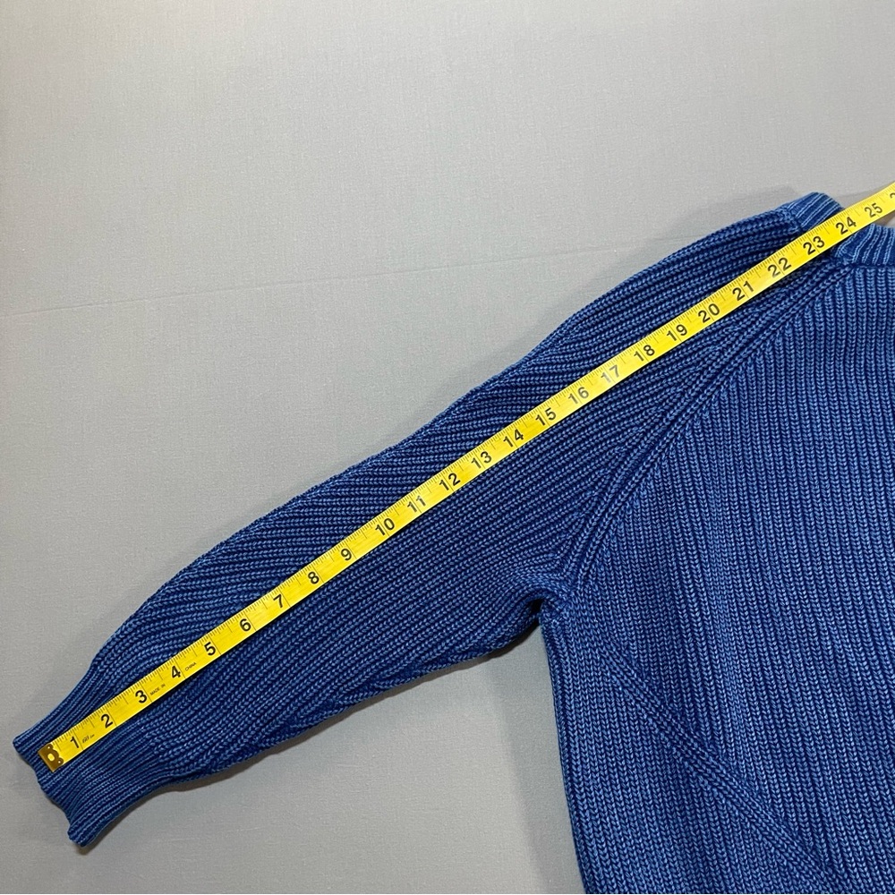 Demylee Chelsea Cotton Crew Sweater in Washed Denim, Herringbone - Womens Medium - Picture 14 of 16